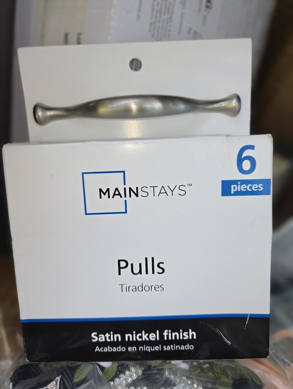 Mainstays Satin Nickel Cabinet Pulls - Satin Nickel Finish Set 6